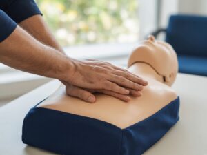 HLTAID009 CPR practical on the floor at Tweed Heads South