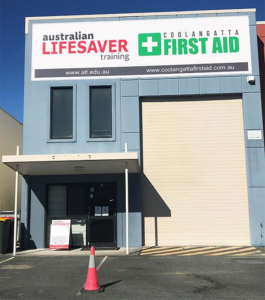 Coolangatta First Aid training venue entrance and signage at Tweed Heads South